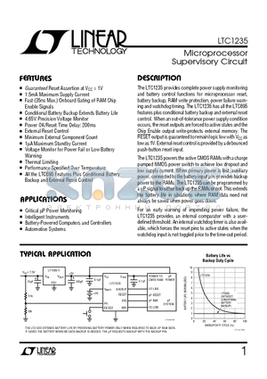 LTC1235 datasheet - Microprocessor Supervisory Circuit