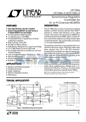 LTC1266 datasheet - Synchronous Regulator Controller for N- or P-Channel MOSFETs