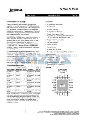 EL7586_06 datasheet - TFT-LCD Power Supply