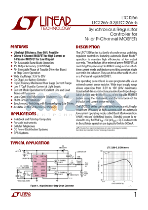 LTC1266CS-5 datasheet - Synchronous Regulator Controller for N- or P-Channel MOSFETs