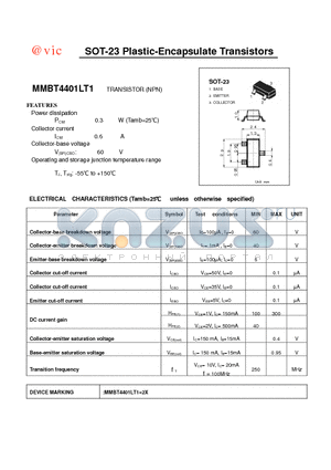 MMBT4401LT1 datasheet - SOT-23 Plastic-Encapsulate Transistors