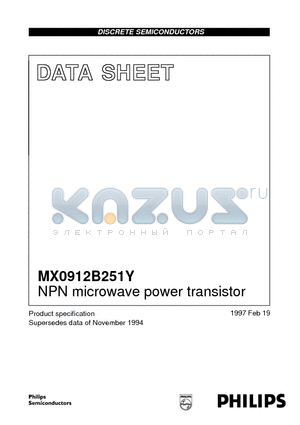 MX0912B251Y datasheet - NPN microwave power transistor