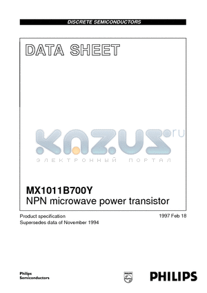 MX1011B700Y datasheet - NPN microwave power transistor