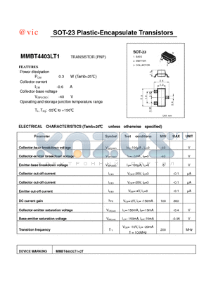 MMBT4403LT1 datasheet - SOT-23 Plastic-Encapsulate Transistors