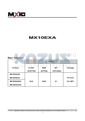 MX10EXAUC datasheet - XA 16-bit Microcontroller Family 64K Flash/2K RAM, Watchdog, 2UARTs