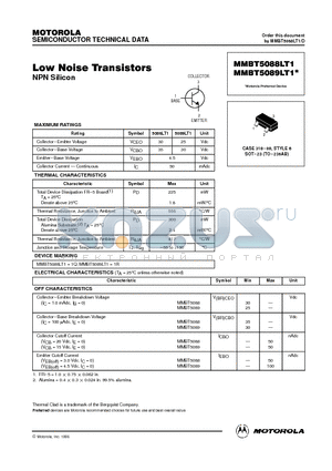 MMBT5088LT1 datasheet - Low Noise Transistors