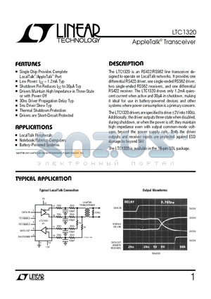 LTC1320CS datasheet - AppleTalk Transceiver