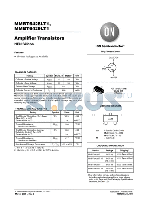 MMBT6428LT1G datasheet - Amplifier Transistors NPN Silicon