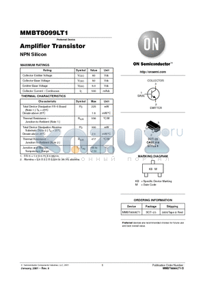 MMBT8099LT1 datasheet - Amplifier Transistor