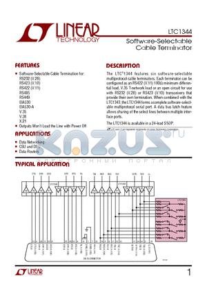 LTC1344 datasheet - Software-Selectable Cable Terminator