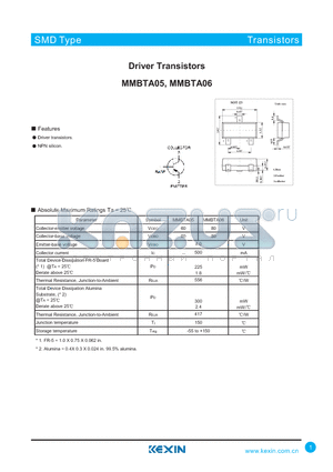 MMBTA05 datasheet - Driver Transistors