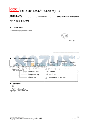 MMBTA05G-AL3-R datasheet - NPN MMBTA05