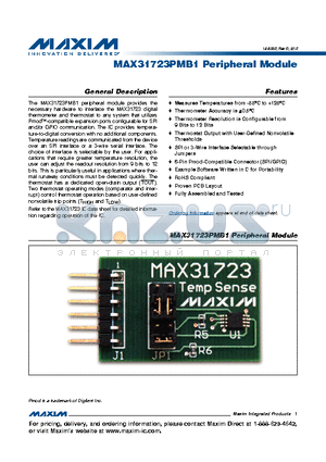 MAX31723PMB1 datasheet - MAX31723PMB1 Peripheral Module