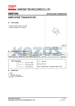 MMBTA06L-AE3-R datasheet - AMPLIFIER TRANSISTOR