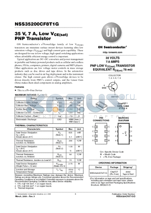 NSS35200CF8T1G datasheet - 35 V, 7 A, Low VCE(sat) PNP Transistor