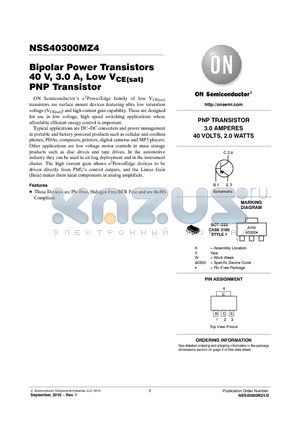 NSS40300MZ4 datasheet - Bipolar Power Transistors