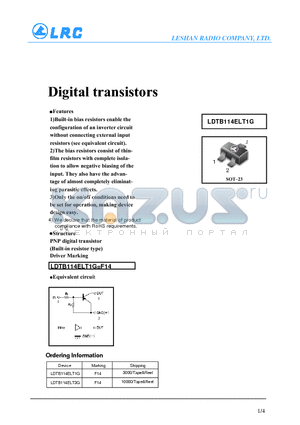 LDTB114ELT1G datasheet - Digital transistors
