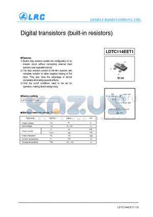 LDTC114EET1 datasheet - Digital transistors (built-in resistors)