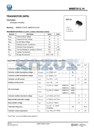 MMBTA13 datasheet - TRANSISTOR (NPN)