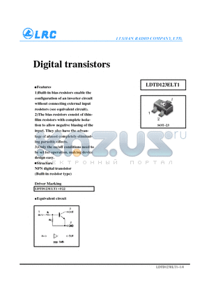 LDTD123ELT1 datasheet - Digital transistors