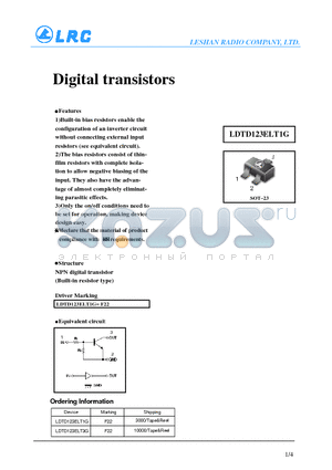 LDTD123ELT1G datasheet - Digital transistors