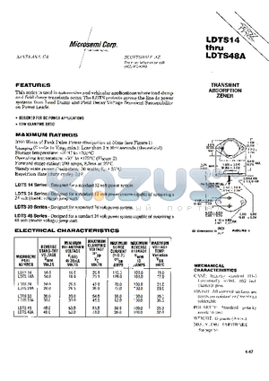 LDTS14 datasheet - TRANSIENT ABSORPTION ZENER