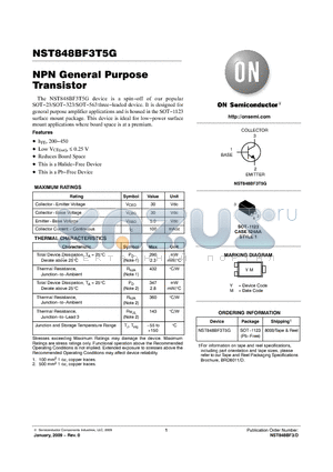 NST848BF3T5G datasheet - NPN General Purpose Transistor