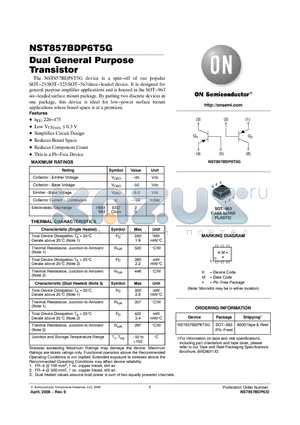 NST857BDP6T5G datasheet - Dual General Purpose Transistor