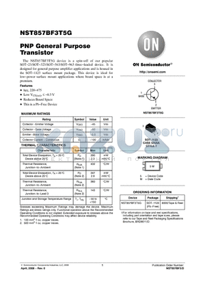 NST857BF3T5G datasheet - PNP General Purpose Transistor