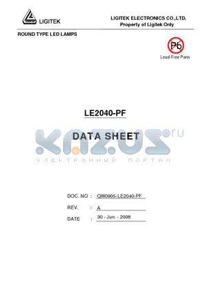 LE2040-PF datasheet - ROUND TYPE LED LAMPS