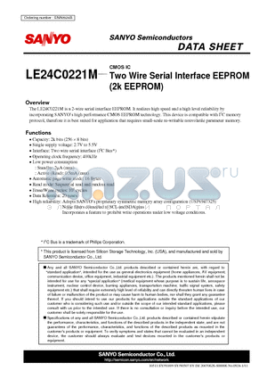 LE24C0221M datasheet - Two Wire Serial Interface EEPROM (2k EEPROM)