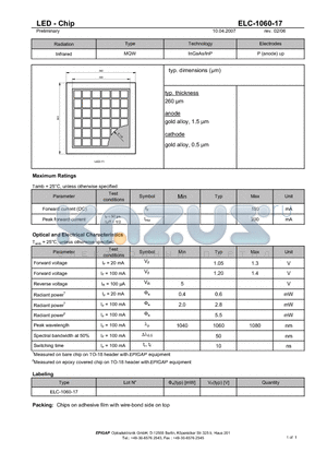 ELC-1060-17 datasheet - LED - Chip