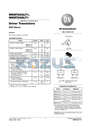 MMBTA55LT1D datasheet - Driver Transistors(PNP Silicon)