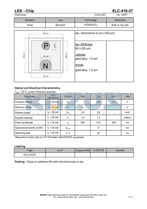 ELC-410-37 datasheet - LED - Chip