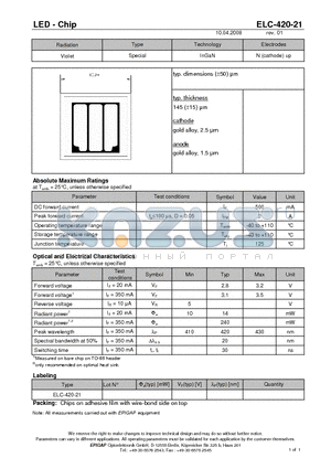 ELC-420-21 datasheet - LED - Chip