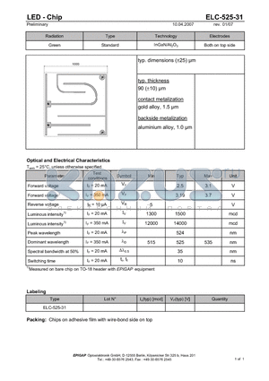 ELC-525-31 datasheet - LED - Chip