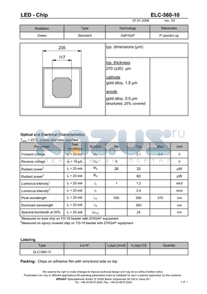 ELC-560-10 datasheet - LED - Chip