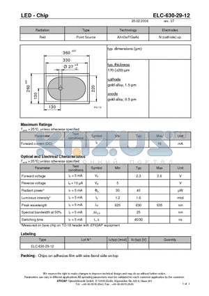 ELC-630-29-12 datasheet - LED - Chip