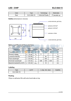ELC-644-13 datasheet - LED - CHIP