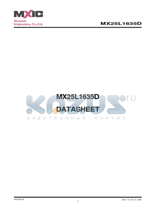 MX25L1635D datasheet - 16M-BIT [x 1/x 2/x 4] CMOS SERIAL FLASH