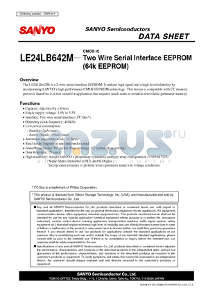 LE24LB642M datasheet - CMOS IC Two Wire Serial Interface EEPROM (64k EEPROM)