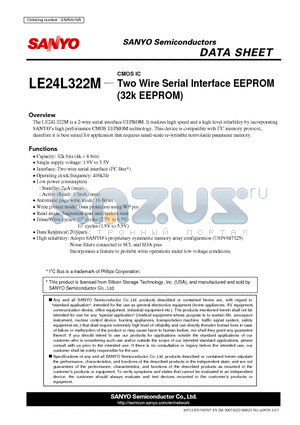 LE24L322M datasheet - Two Wire Serial Interface EEPROM (32k EEPROM)