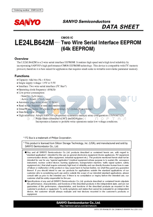 LE24LB642M datasheet - Two Wire Serial Interface EEPROM (64k EEPROM)