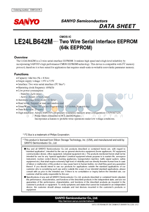 LE24LB642M_10 datasheet - Two Wire Serial Interface EEPROM (64k EEPROM)