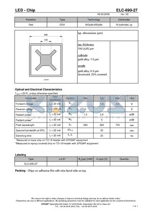 ELC-690-27 datasheet - LED - Chip