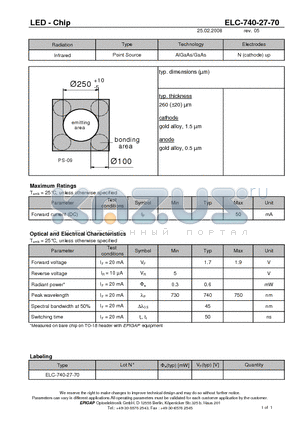 ELC-740-27-70 datasheet - LED - Chip