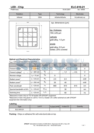 ELC-810-21 datasheet - LED - Chip