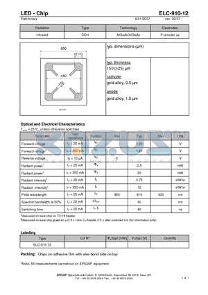 ELC-910-12 datasheet - LED - Chip