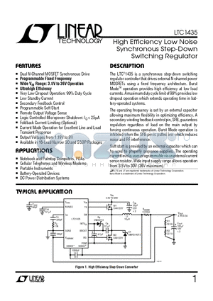 LTC1435CG datasheet - High Efficiency Low Noise Synchronous Step-Down Switching Regulator