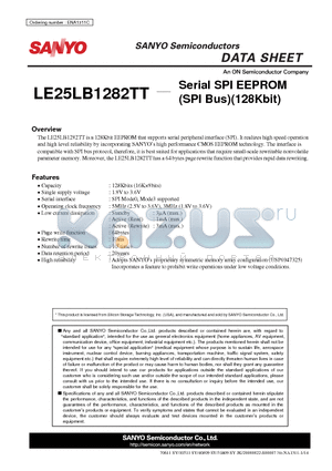 LE25LB1282TT datasheet - Serial SPI EEPROM (SPI Bus)(128Kbit)